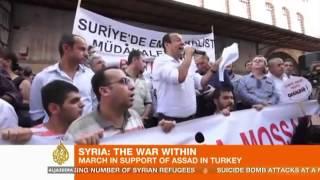 Turkey protesters march in support of Assad