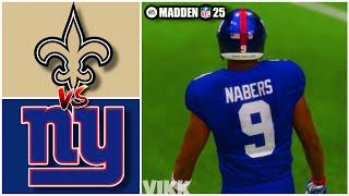 Saints vs Giants Week 14 Simulation Madden 25 Rosters