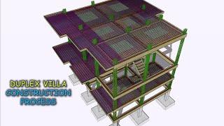 Full Building Construction Process  Structure  Architecture  Duplex Villa  Peace of Eyes