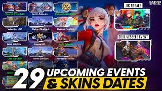 ALL 29 UPCOMING EVENT AND SKIN RELEASE DATES  SOUL VESSELS  LAYLA COLLECTOR  JJK RESALE