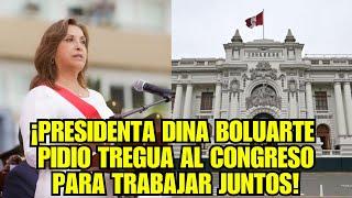 DINA BOLUARTE PIDE TREGUA AL CONGRESO TRAS NUEVA MOCIÓN DE VACANCIA EN SU CONTRA.