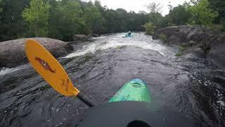 Whitewater Kayaking the Red River Gresham Wisconsin @ 215 CFS 8-10-21 Monestary & Ziemers Falls