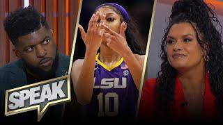 Issue with Angel Reese taunting Caitlin Clark in LSU’s championship win?  WBB  SPEAK