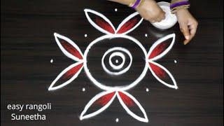 Amazing rangoli Art designs  easy & simple kolam with 5 dots  Creative muggulu