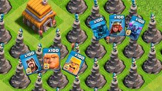 100 Bardarian Giant Wizard P.E.K.K.A Super P.E.K.K.A. Villager Attack Full Wizard Tower