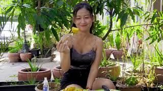 Before Eat Mango Protect yourself and others from COVID-19  beautiful single Mom Eat Mango
