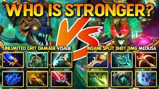 WHO IS STRONGER?  Unlimited Crit Damage Angry Birds Visage Vs. Insane Split Shot Damage Medusa DotA