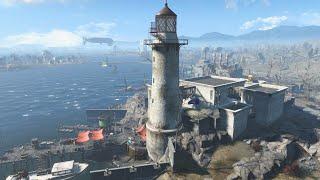 Fallout 4 Kingsport Lighthouse Settlement Tour  Minutemen Navy Port  Detailed Settlement Build