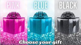 Choose your gift  3 gift box challenge 2 good & 1 bad Pink Blue & Black #giftboxchallenge