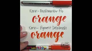 Comparison Karin Brush Marker Pro vs. Karin Pigment Decobrush Brush Lettering Demo