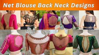  Stunning Net Blouse Back Neck Design 2024 Images  New Net Blouse Back Gala  Net Blouse Back Neck