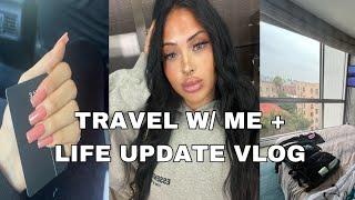 TRAVEL WITH ME  LIFE UPDATE COME WITH ME TO GET MY EYEBROWS MICRO-BLADED short workout routine