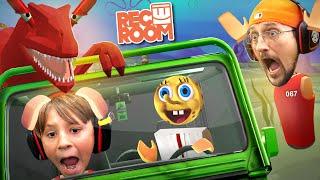 Playing TOP Rated REC ROOM Games Squid Game & Spongebob w No Butt Hits Different FGTeeV Gameplay