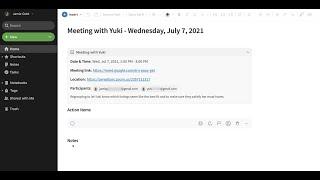 Create a new note for a calendar event in Evernote