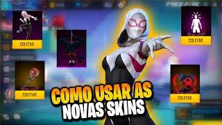 URGENTE COMO USAR A SKIN DO HOMEM ARANHA NO FREE FIRE ÍTENS GRÁTIS AMANHÃ - NOVIDADES FREE FIRE