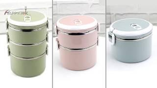 Health lunch box bento carrier stainless steel 304 insulated container 123 layer Amazon hot sale