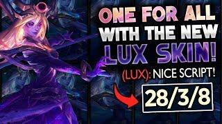 Trying the new Lux skin in a 5v5 Lux game