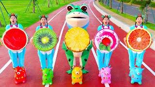 Five Little Speckled Frogs  Learn Fruits with Kids Song