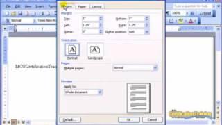 Word 2003 Page Margins