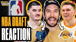 NBA Draft Reaction Lakers STEAL Knecht Grizzlies draft Zach Edey Wolves big trade  Hoops Tonight