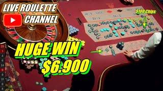  LIVE ROULETTE  HUGE WIN 6.900 In Real Casino  $100 Chips Bets Exclusive  2024-09-29