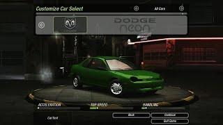 NFS Underground 2 - AddedRestored Car - 1999 DodgeChryslerPlymouth Neon Coupe