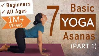 Basic YOGA ASANAS for GOOD HEALTH - for Beginners and all Age Groups  Beginners Yoga at Home