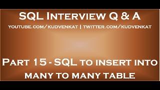SQL script to insert into many to many table
