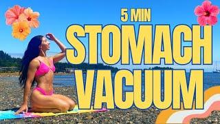 STOMACH VACUUM FOLLOW-ALONG WORKOUT 5 minutes to the perfect tiny waist --Move With Leila