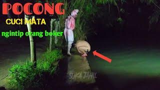 PRANK POCONG Tak ada akhlak Paling Lucu Bikin Ngakak Orang boker disungai Funniest Ghost Prank