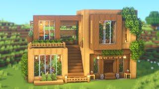 Minecraft  How To Build a Wooden Modern House  Simple Survival House Tutorial