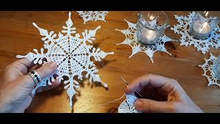 Снежинка крючком. Schneeflocke häkeln.Crochet snowflake. Szydełkowy płatek śniegu.