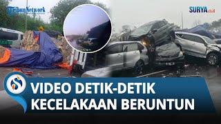 Rekaman CCTV Detik-detik Kecelakaan di Tol Purbaleunyi Truk Pengangkut Kardus Seruduk Mobil