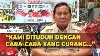 Prabowo Bantah Tudingan Menang Pilpres 2024 Pakai Bansos dan Aparat Sangat Kejam