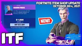 Fortnite Item Shop *NEW* SHADOW MIDAS SKIN October 28th 2021 Fortnite Battle Royale