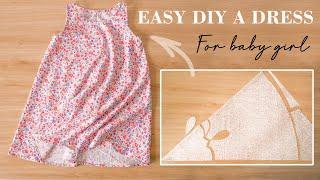 How To Make A Dress For Girl With Only One Side-Seam  Easy DIY Baby Dress