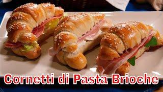 non puoi fare a meno di questa ricetta Soffici CORNETTI SALATI di Pasta Brioche per buffet e merende