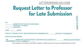 Request Letter To Professor For Late Submission - Sample Letter for Late Submission of Project