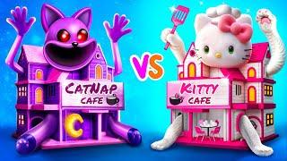 We Built Cute Cafe on Wheels in Pickup CatNap vs Hello Kitty
