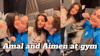 Amal muneeb and Aimen khan at gym  Amal muneeb cute video