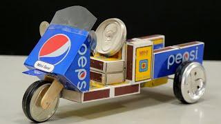 Make a Cargo Rickshaw With Pepsi cans - Electric Rickshaw DIY at home
