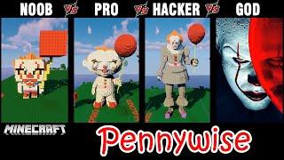 Minecraft Battle NOOB vs PRO vs HACKER vs GOD BUILD PENNYWISE IT CHALLENGE in Minecraft.