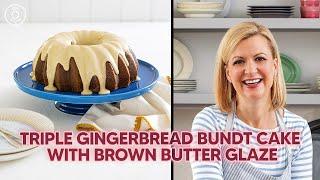 Thanksgiving Livestream How to Bake TRIPLE GINGERBREAD BUNDT CAKE