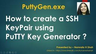 How to create a SSH KeyPair using Putty Key Generator