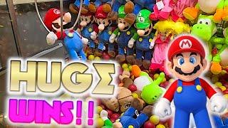 WINNING GIANT MARIO FROM THE BIG CLAW MACHINE  UK Claw Machines