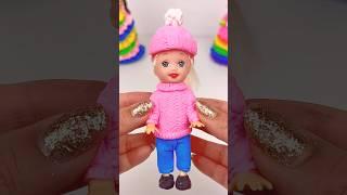 DIY How to Make Polymer Clay Miniature Rainbow Doll Dress  DIY Easy Polymer Clay Tutorial  ASMR