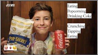 ASMR • Eating Popcorn Drinking Coke• Crunch• Drinking• Whispering