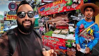 STREET FOOD HEAVEN on Khao San Road in Bangkok Thailand 