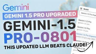 Gemini-1.5 Pro Experiment 0801 NEW Updates to Gemini BEATS Claude & GPT-4O Fully Tested