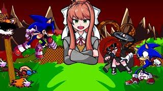 FNF Red Rings But It’s Sonic Exe And Monika vs Sonic And Tactie